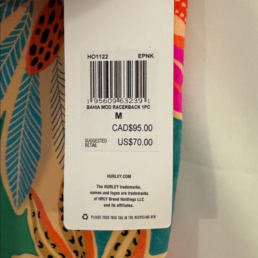 Hurley Bahia Cheeky Racerback One-Piece Swimsuit - Picture 4 of 9